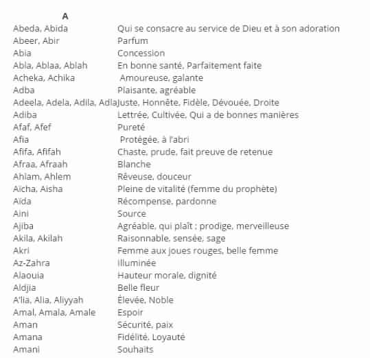 Liste de prénom arabe fille, Prénom musulman féminin  astuces hijab